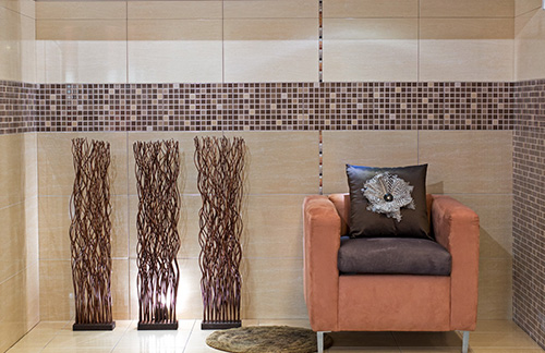 Ambiente com azulejos Dominó